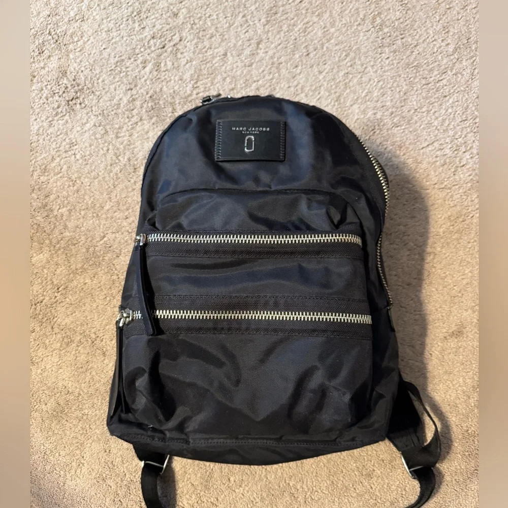 ๐๐ Marc Jacobs Biker Nylon Black Backpack (silver hardware) - Picture 1 of 4